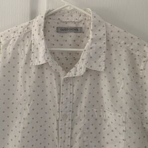 Outerknown‎ Men’s Short Sleeve Shirt printed size L white tan summer cotton